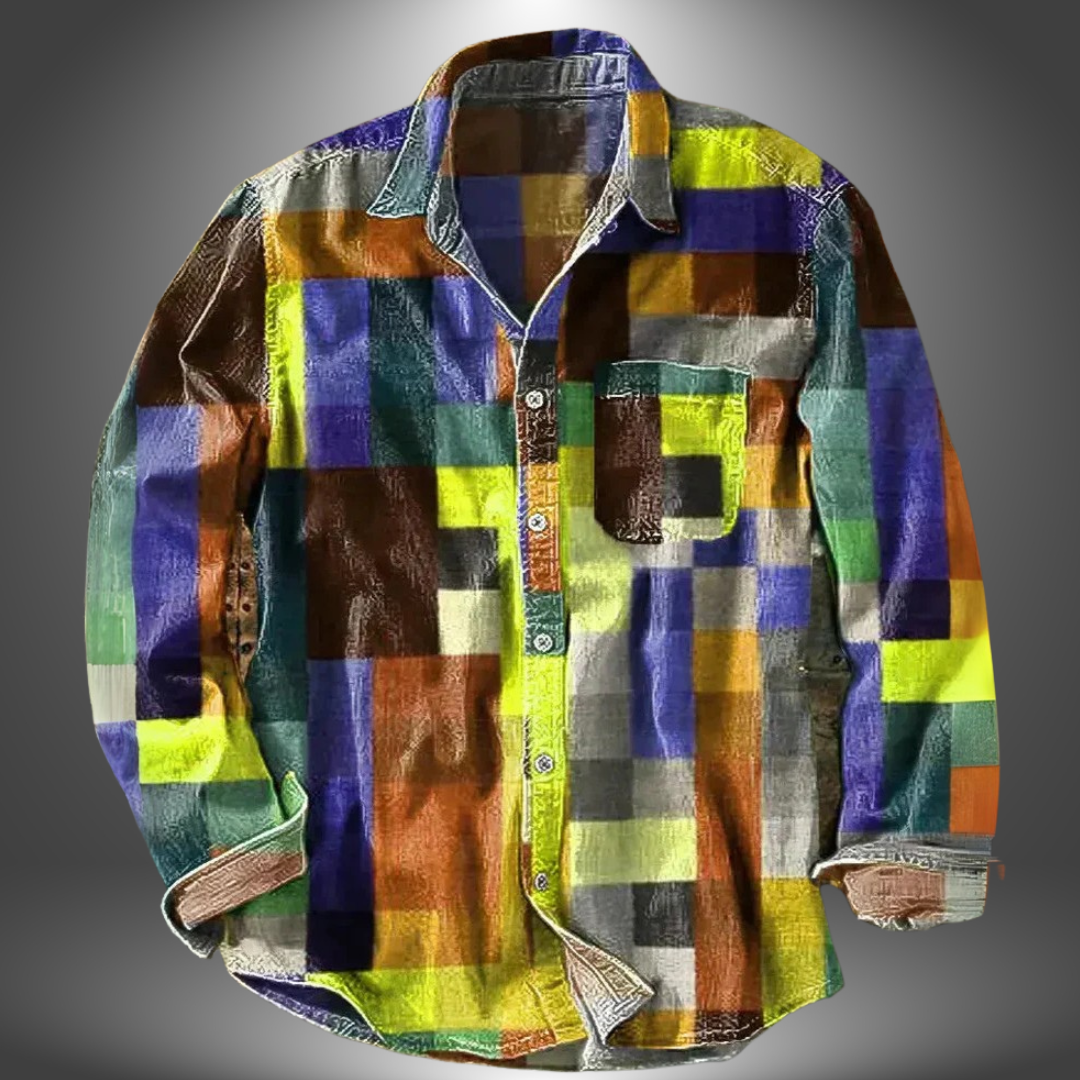 Camicia patchwork in cotone