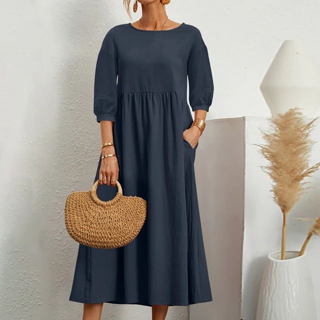 Abito Midi Minimal in Cotone