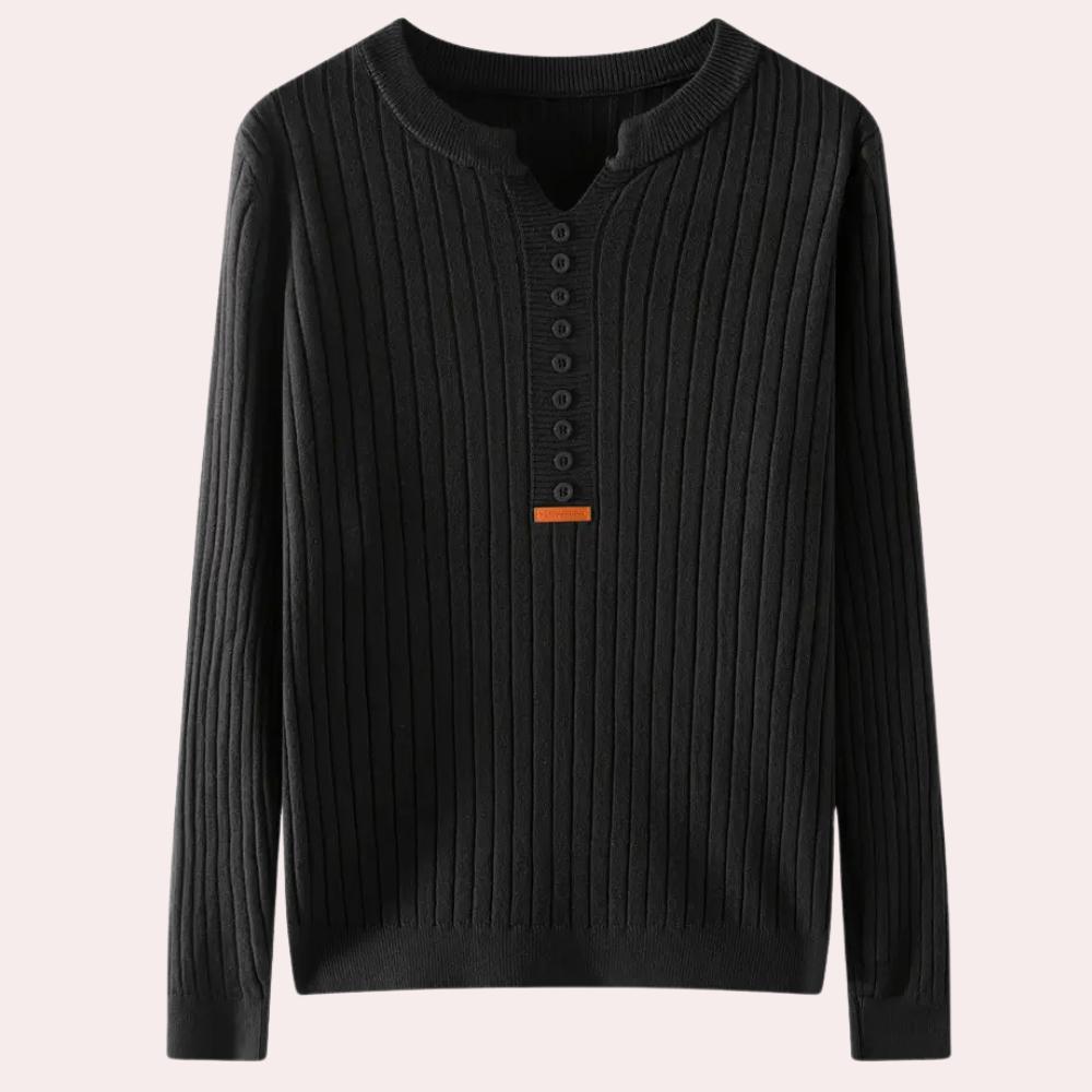 Maglione Donna | Lavorazione a Coste | Scollo a V con Bottoni