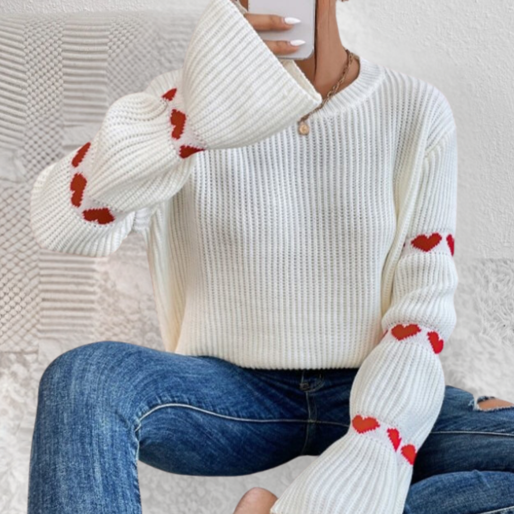 Maglione a Cuori | Lavorato a Maglia | Dolce e Romantico