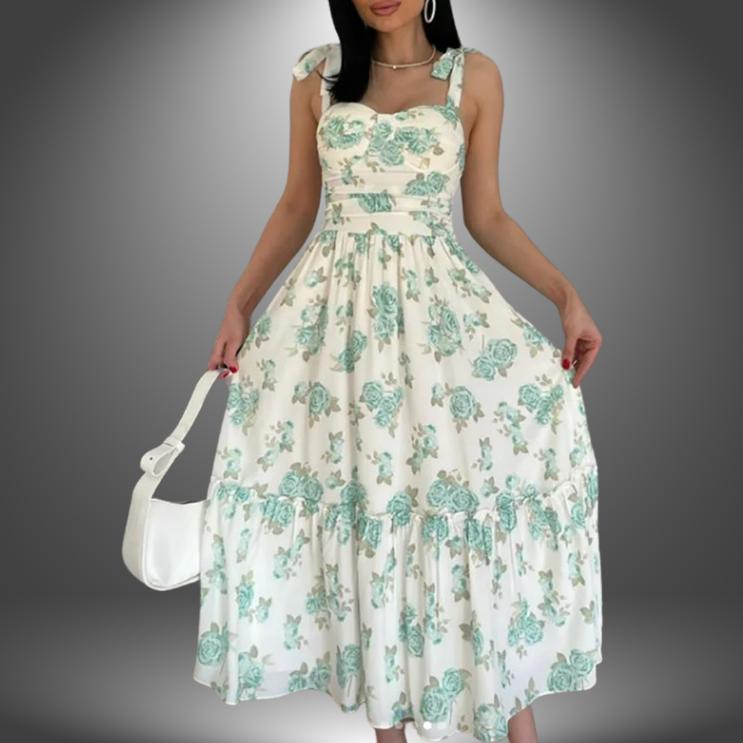 Abito Floreale Lungo Donna