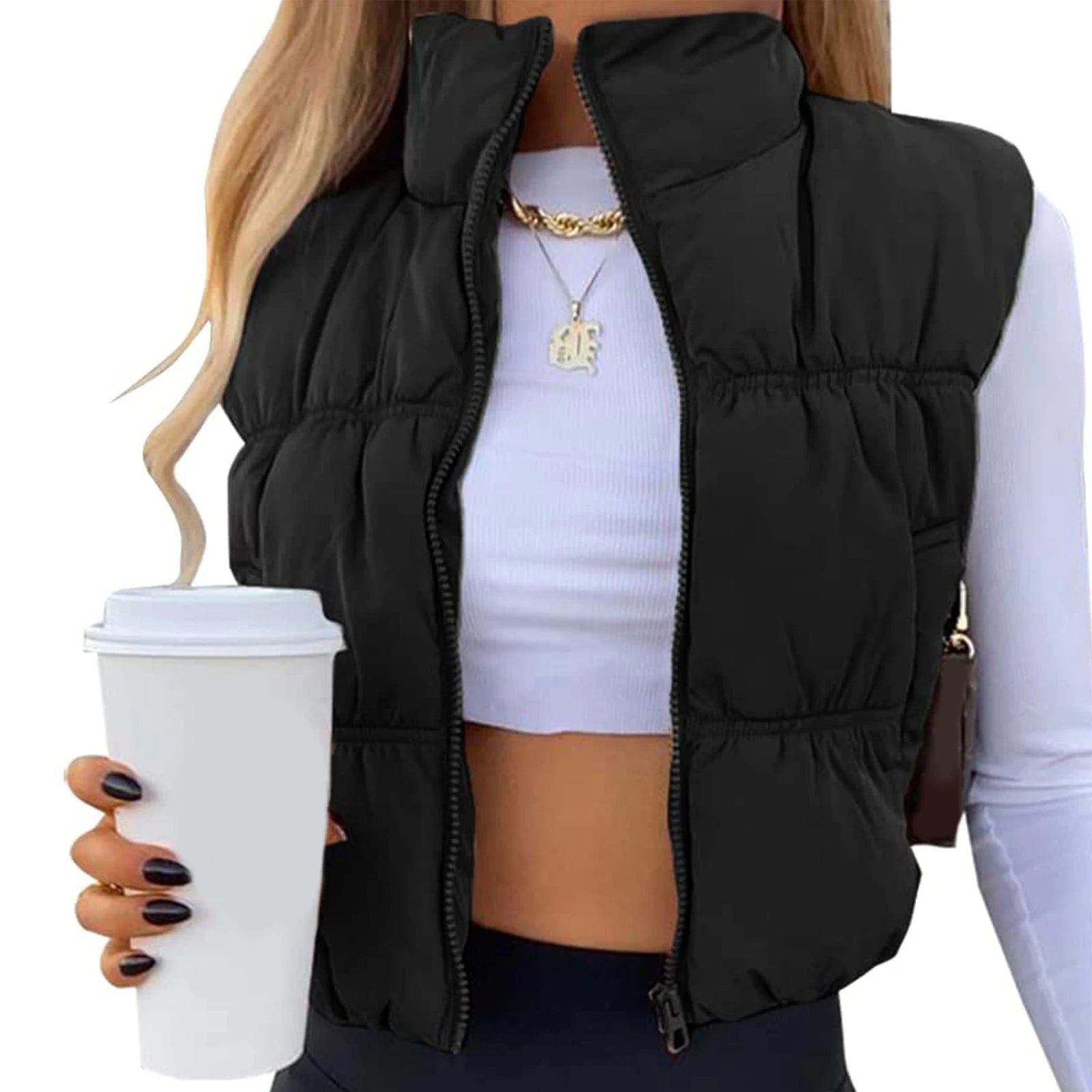 Gilet Imbottito Crop | Stile Urban e Comfort Sporty