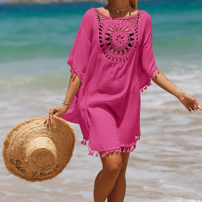 Kaftano Mare con Dettaglio Crochet | Boho Cover-Up | Vibrazioni Estive