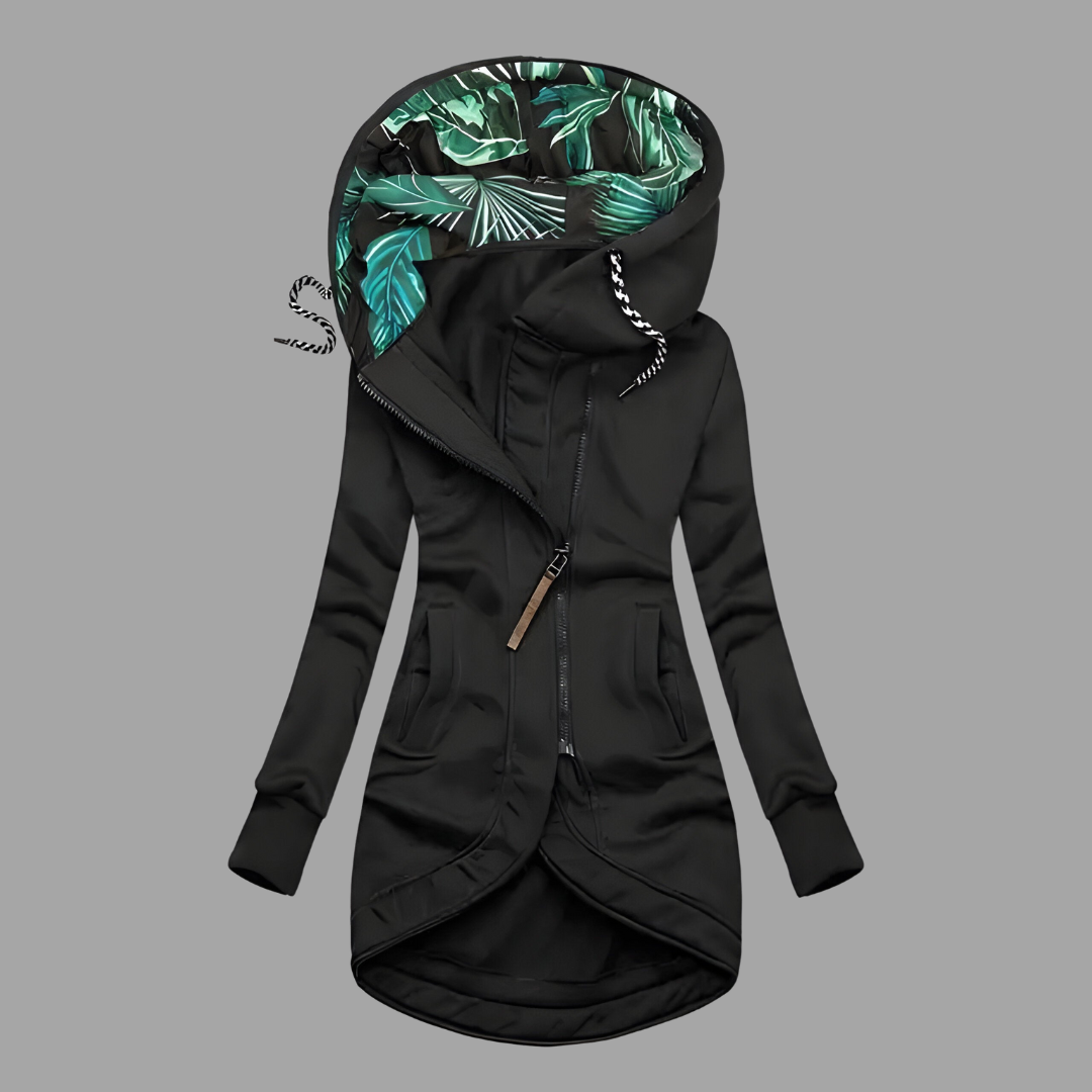 Felpa Lunga con Zip Asimmetrica