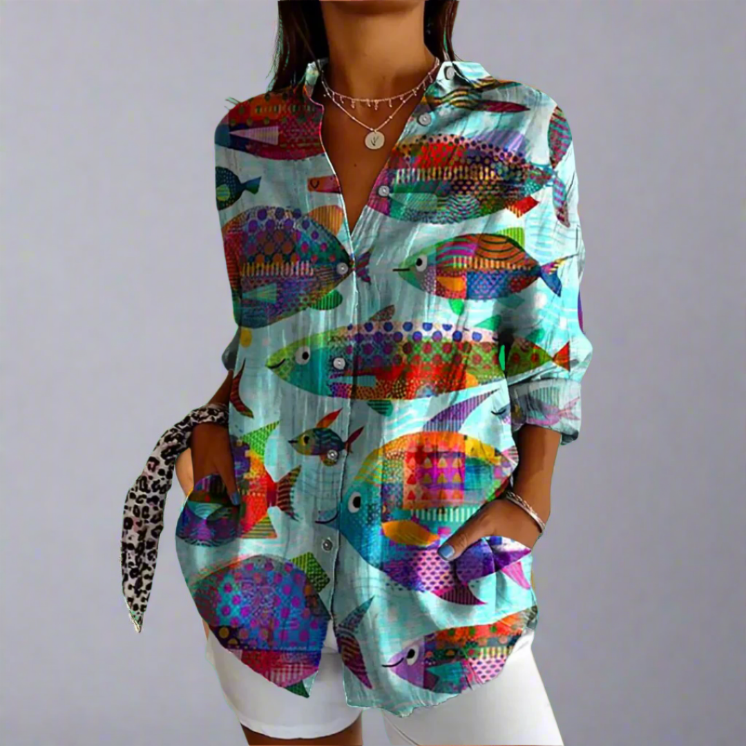 Camicia Stampa Marina