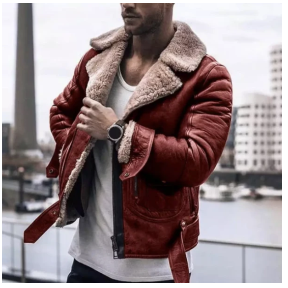 Giacca Invernale Shearling | Effetto Pelle | Calda e Maschile