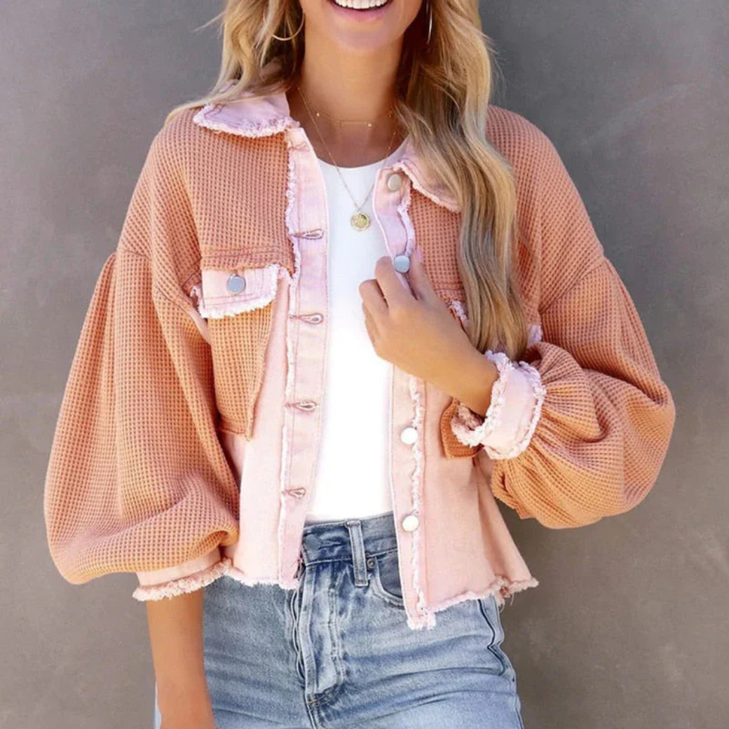 Giacca in Denim Sfumata | Cropped & Trendy | Stile Casual