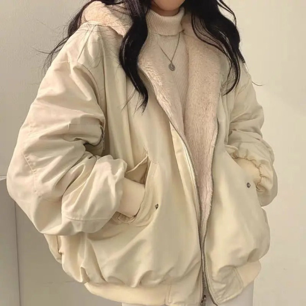 Giacca Oversize con Shearling | Calda e Confortevole | Stile Casual-Trendy