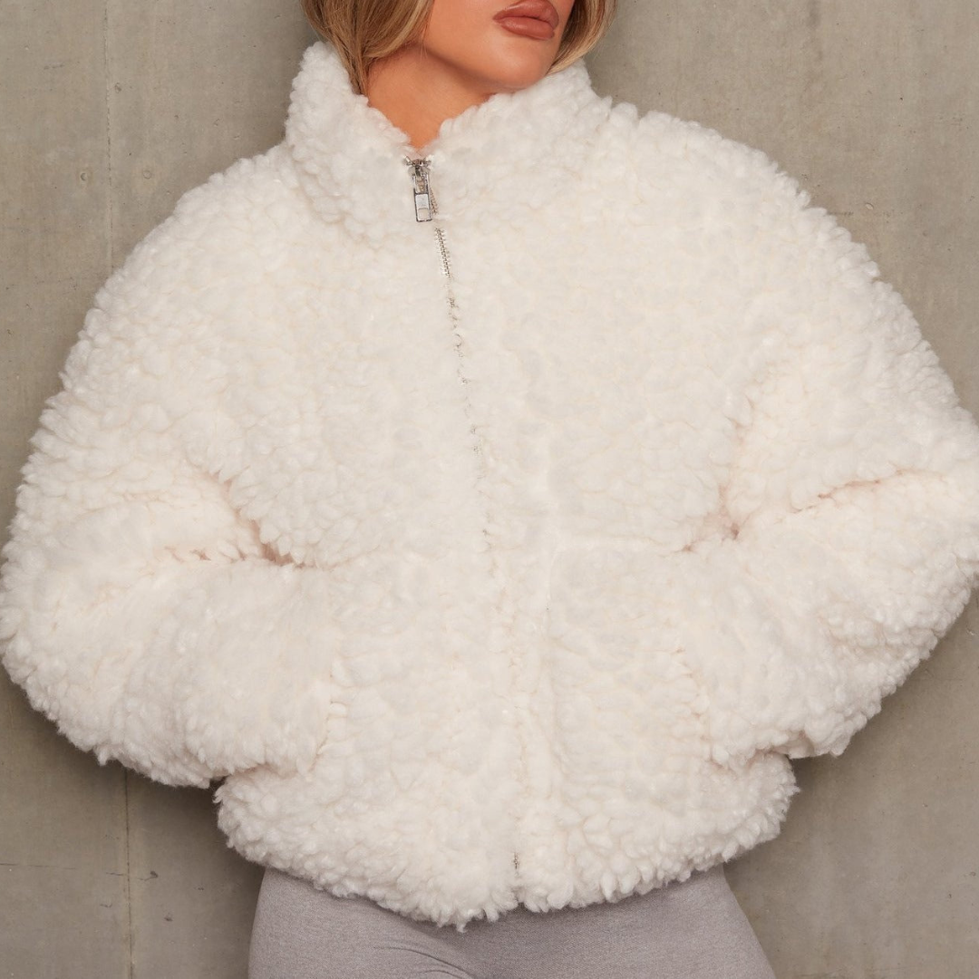 Giacca Teddy Cropped | Morbida e Calda | Stile Cozy-Chic
