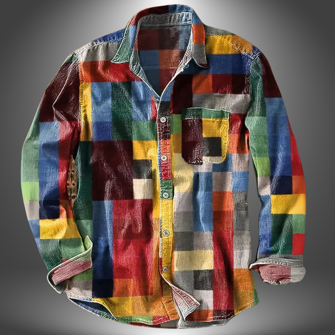 Camicia patchwork in cotone