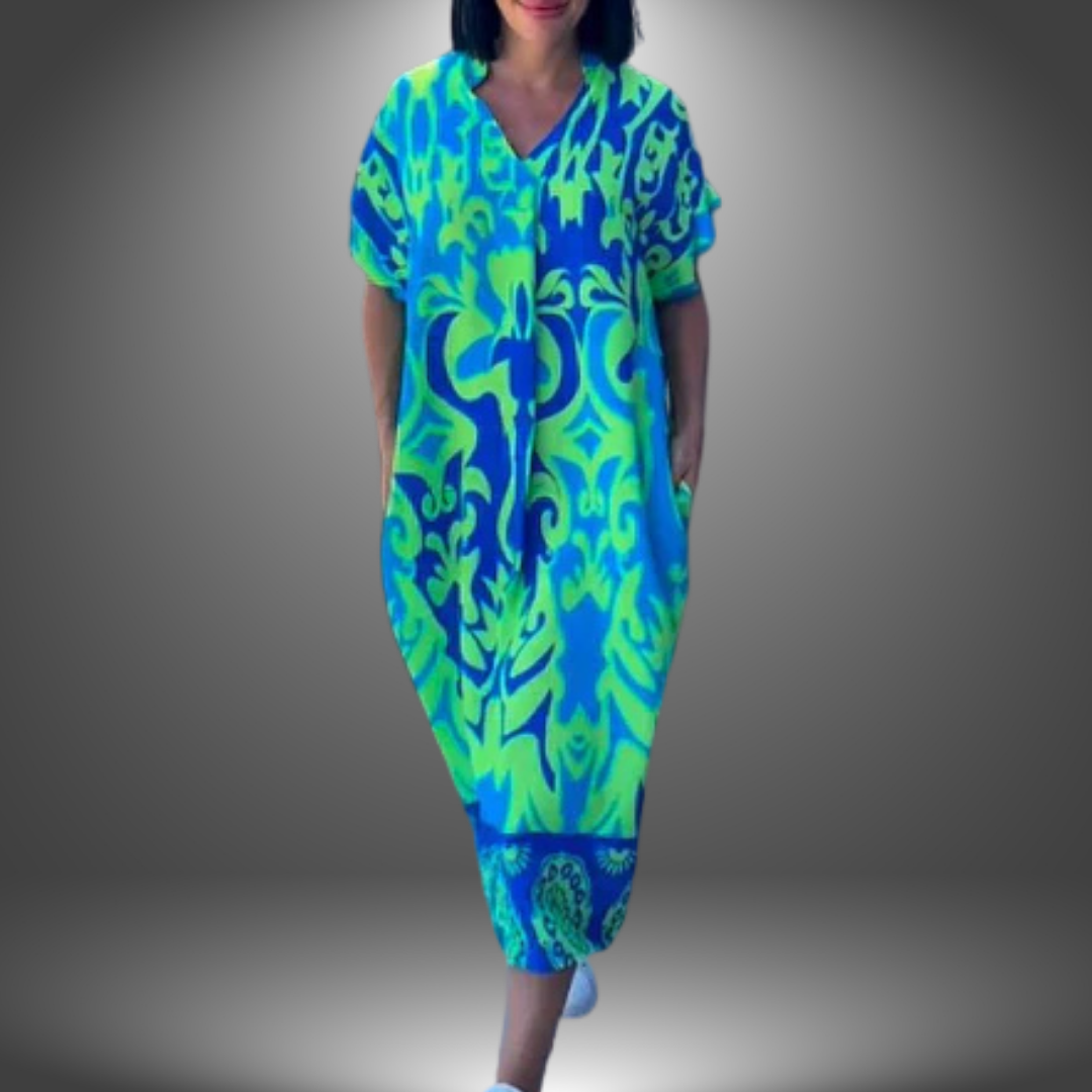 Maxi Abito Tropicale Fluido