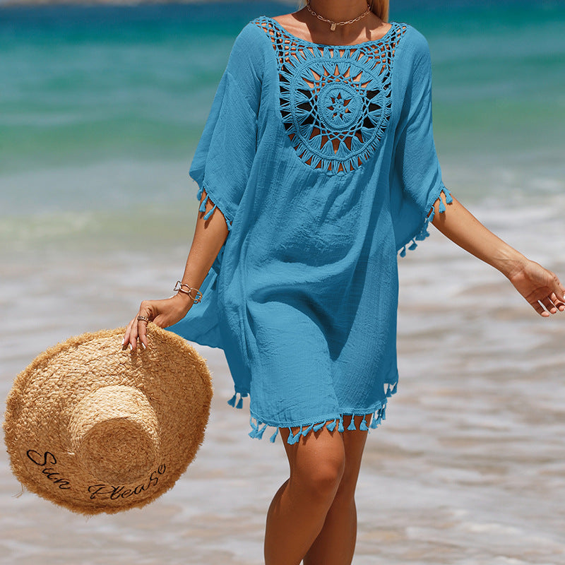 Kaftano Mare con Dettaglio Crochet | Boho Cover-Up | Vibrazioni Estive