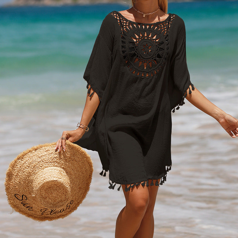 Kaftano Mare con Dettaglio Crochet | Boho Cover-Up | Vibrazioni Estive