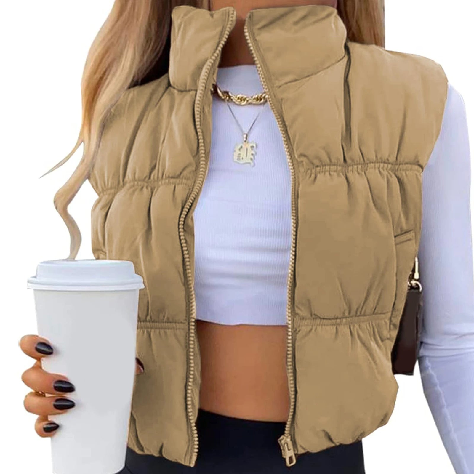 Gilet Imbottito Crop | Stile Urban e Comfort Sporty
