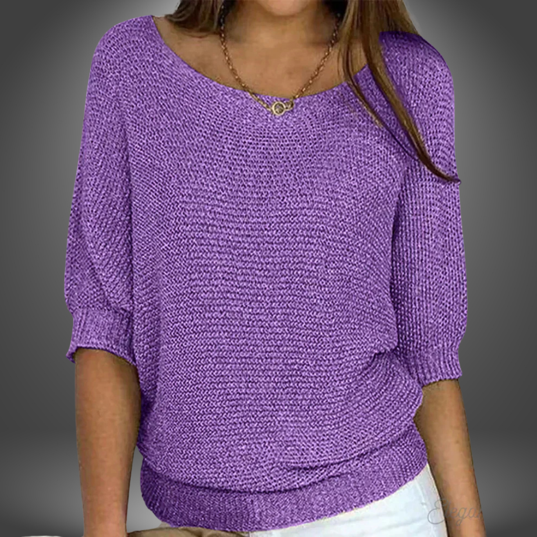 Maglione a Maglia Fine con Scollo a Barchetta