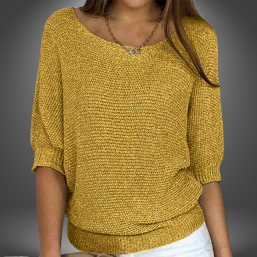Maglione a Maglia Fine con Scollo a Barchetta