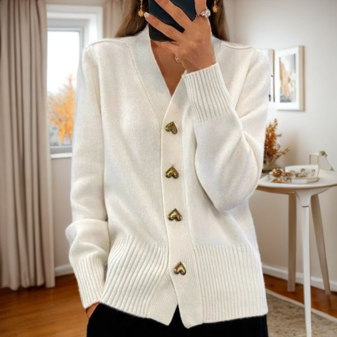 Cardigan con Bottoni Cuore