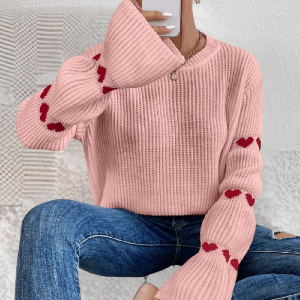 Maglione a Cuori | Lavorato a Maglia | Dolce e Romantico