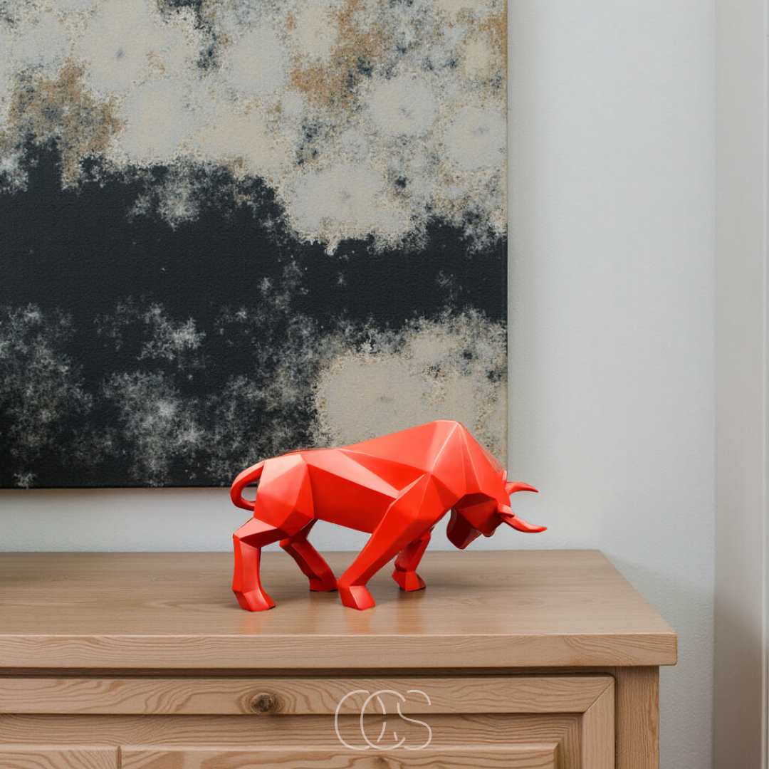 Scultura Toro Geometrico Decorativo