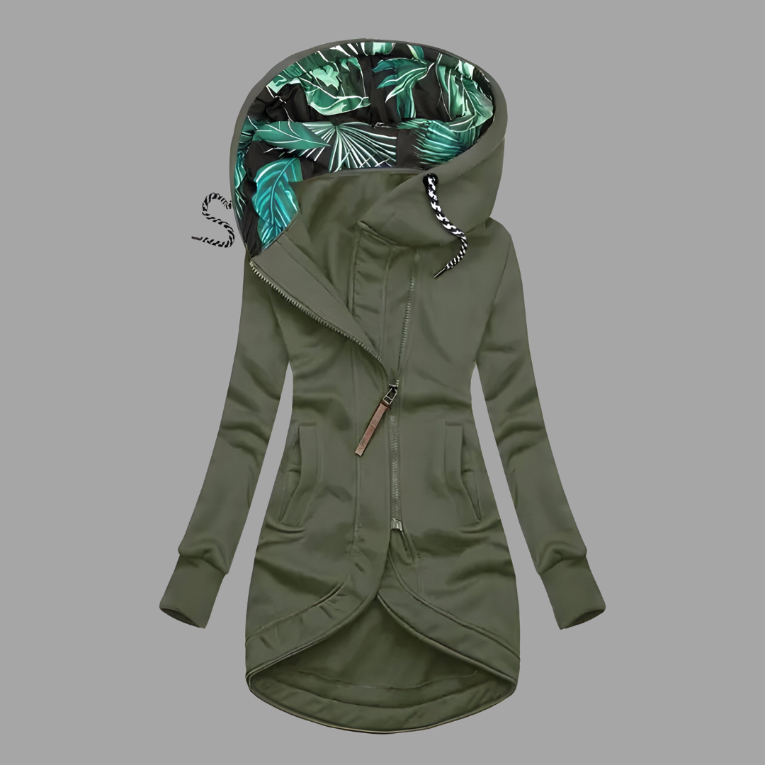 Felpa Lunga con Zip Asimmetrica