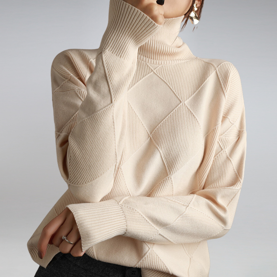 Maglione a rombi dolcevita