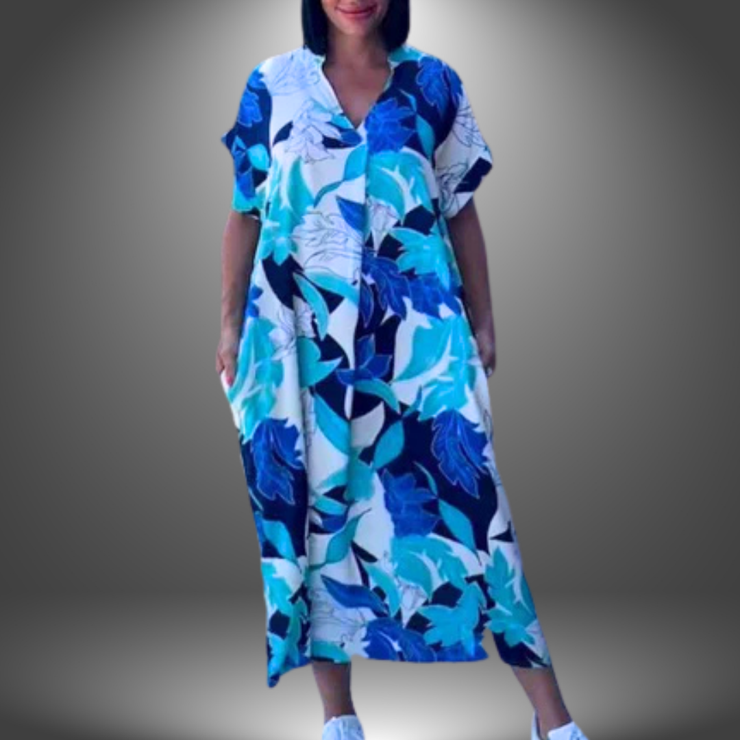 Maxi Abito Tropicale Fluido