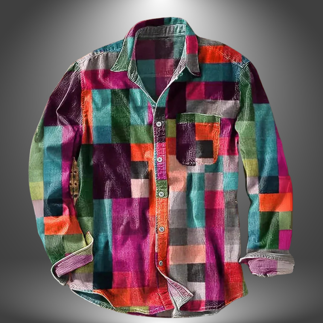 Camicia patchwork in cotone