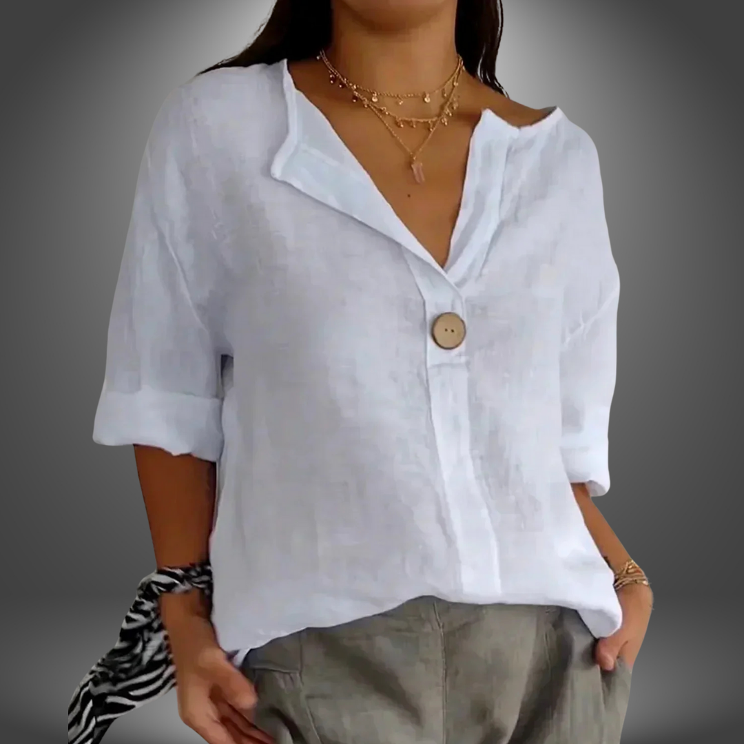 Camicia in lino a maniche 3/4