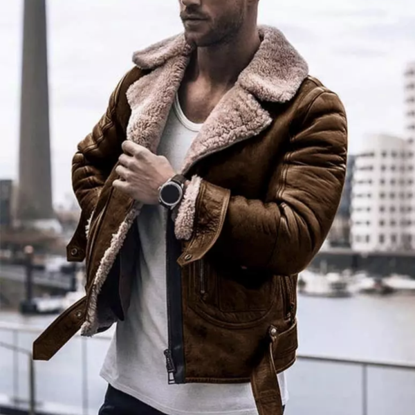 Giacca Invernale Shearling | Effetto Pelle | Calda e Maschile