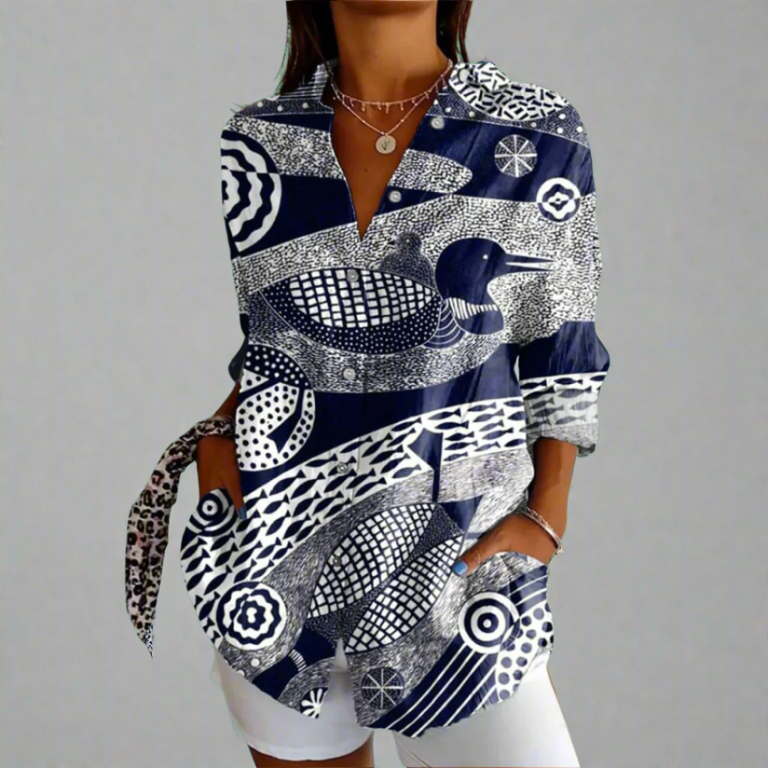 Camicia Stampa Marina