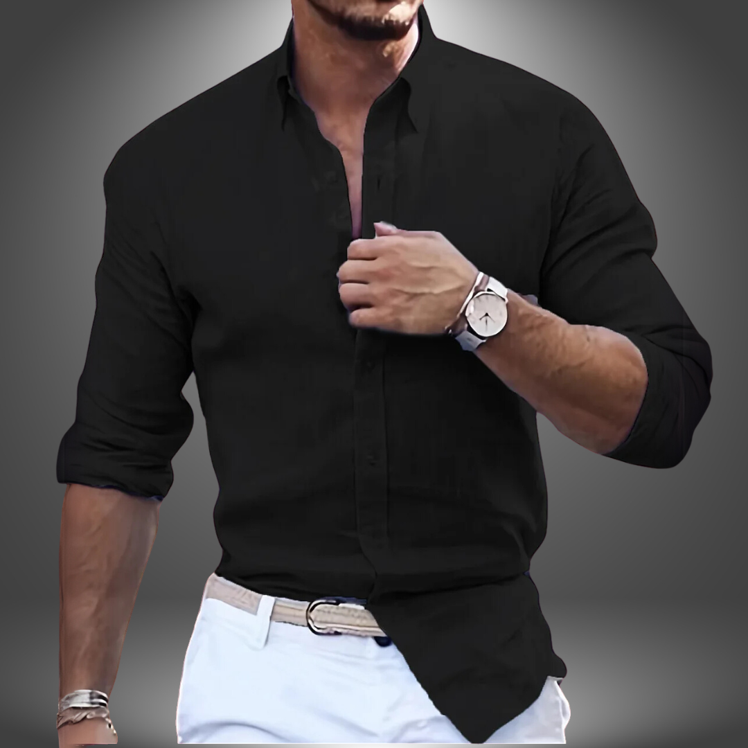 Camicia Slim Cotone Lino