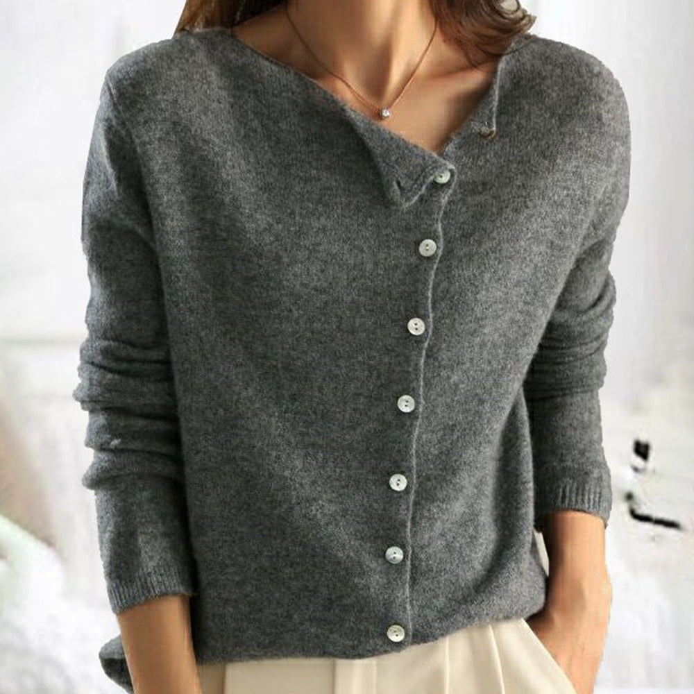 Maglione Grigio con Bottoni