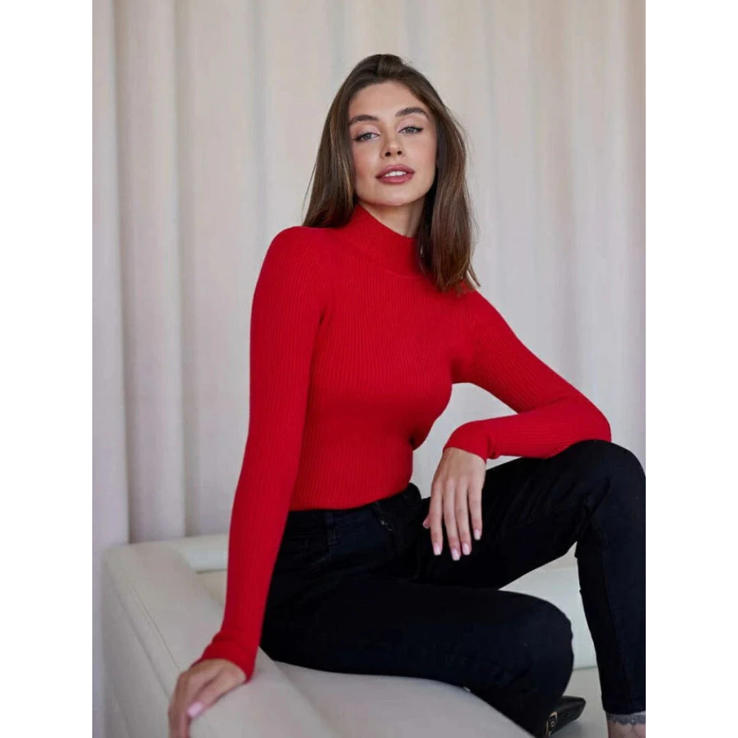Maglione Aderente | Collo Alto | Morbido e Versatile