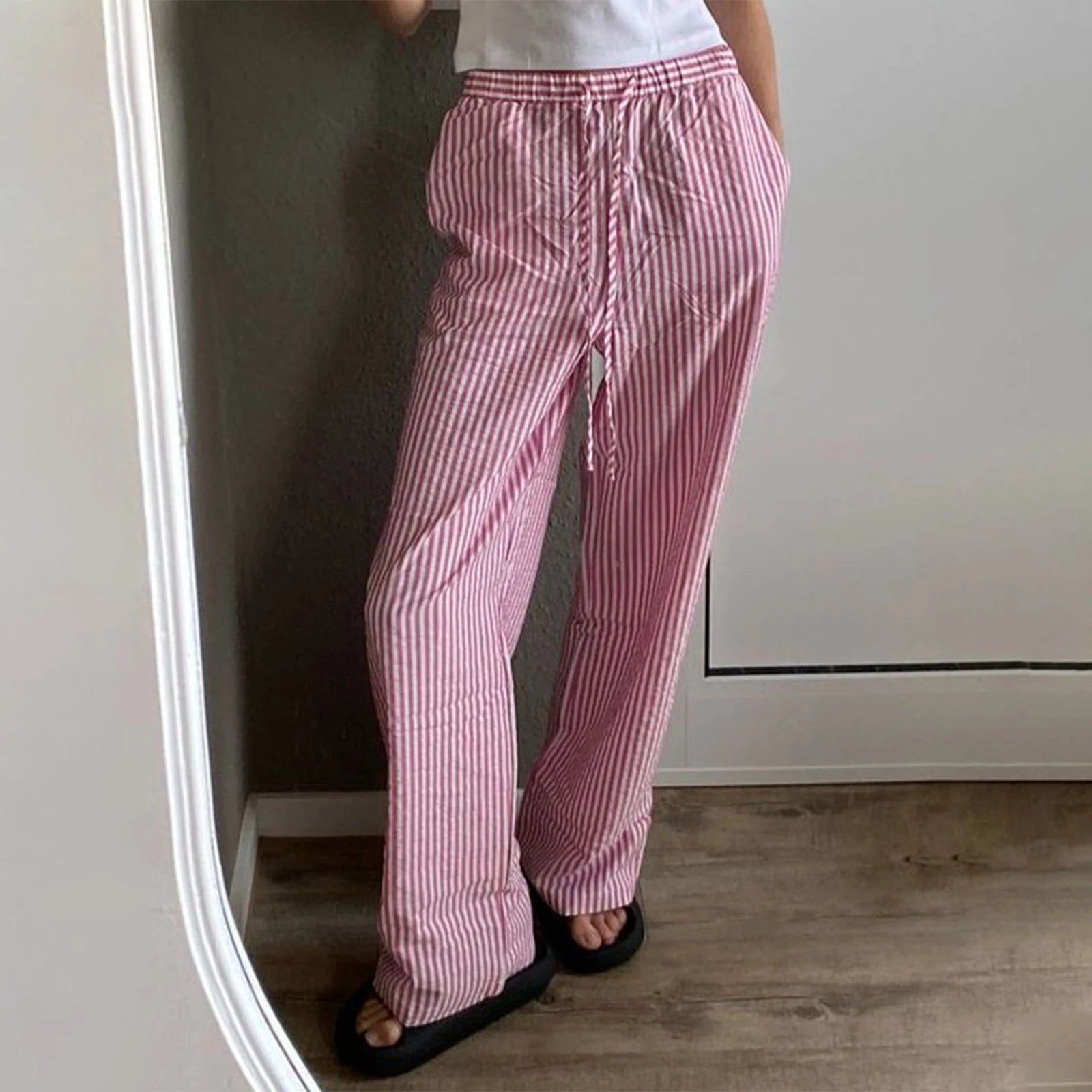 Pantaloni Larghi in Cotone | Vita Elasticizzata | Stile Casual