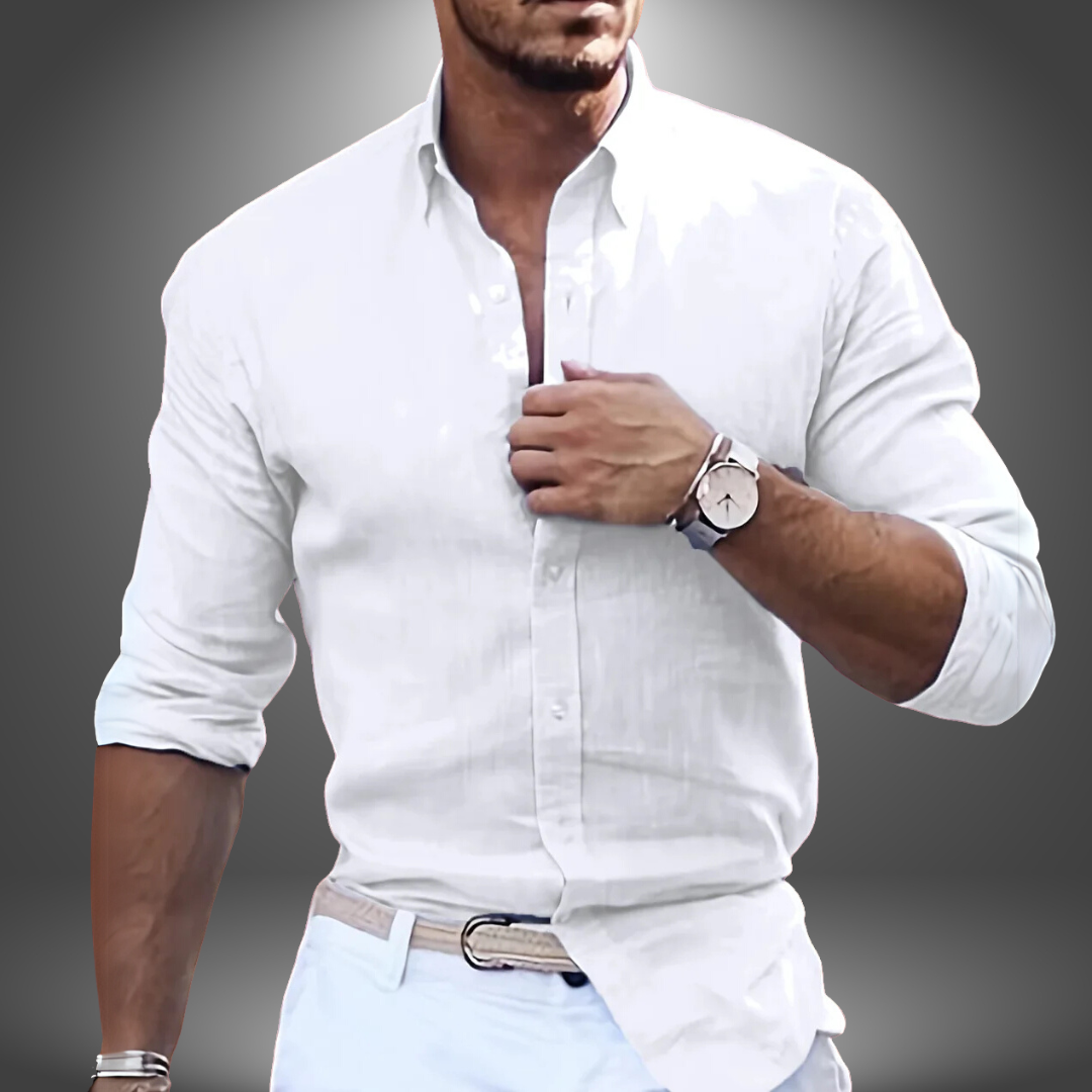 Camicia Slim Cotone Lino