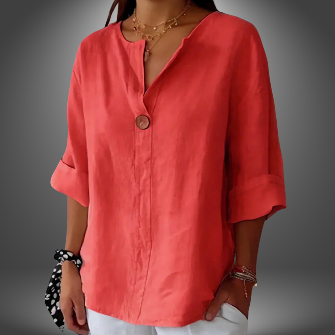 Camicia in lino a maniche 3/4
