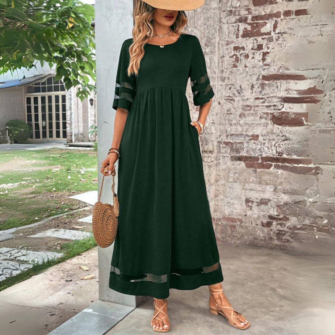 Abito Elegante Lungo con Inserti