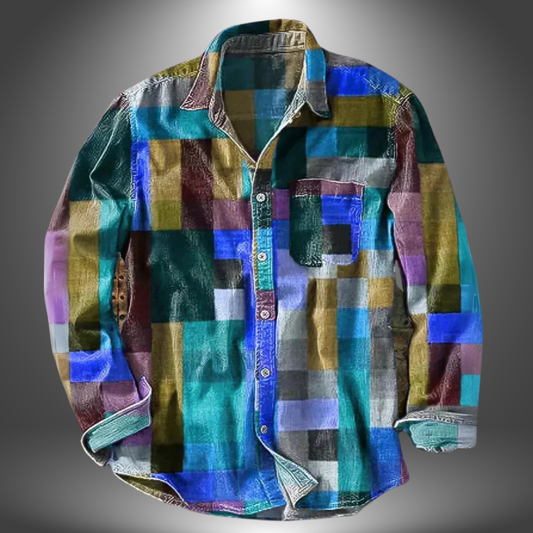 Camicia patchwork in cotone