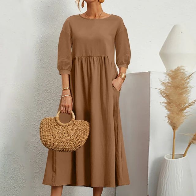 Abito Midi Minimal in Cotone