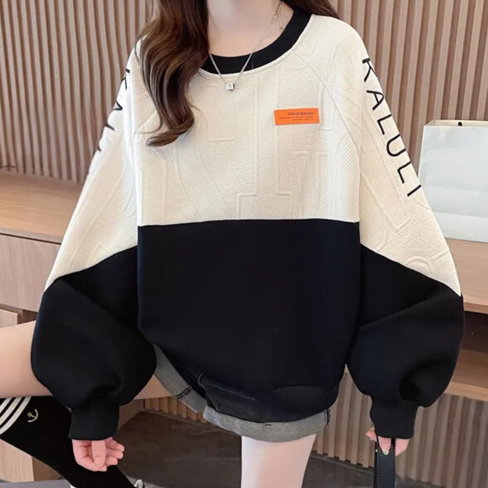 Felpa Oversize a Blocchi di Colore | Casual e Trendy | Morbida e Confortevole