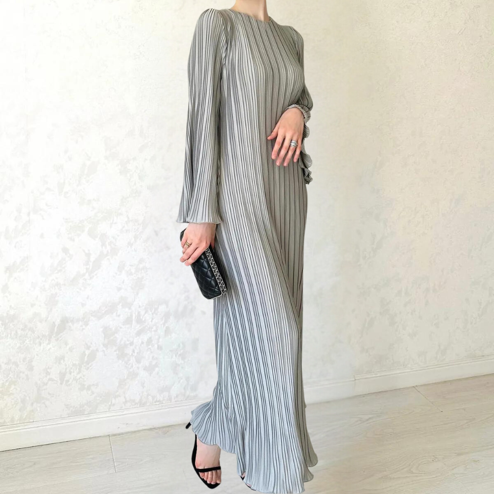 Abito Lungo in Maglia | Maniche Svasate | Elegante & Sofisticato