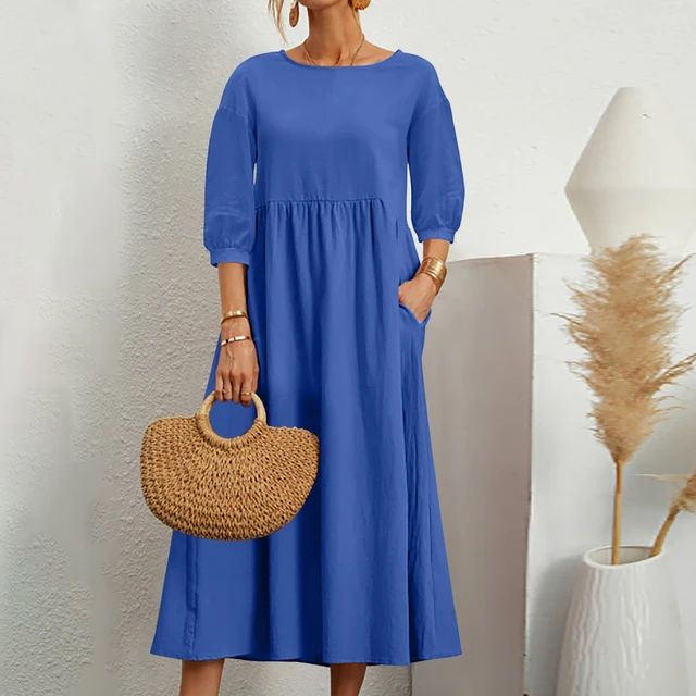 Abito Midi Minimal in Cotone
