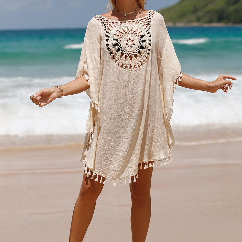 Kaftano Mare con Dettaglio Crochet | Boho Cover-Up | Vibrazioni Estive