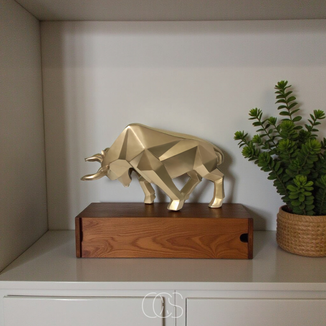 Scultura Toro Geometrico Decorativo