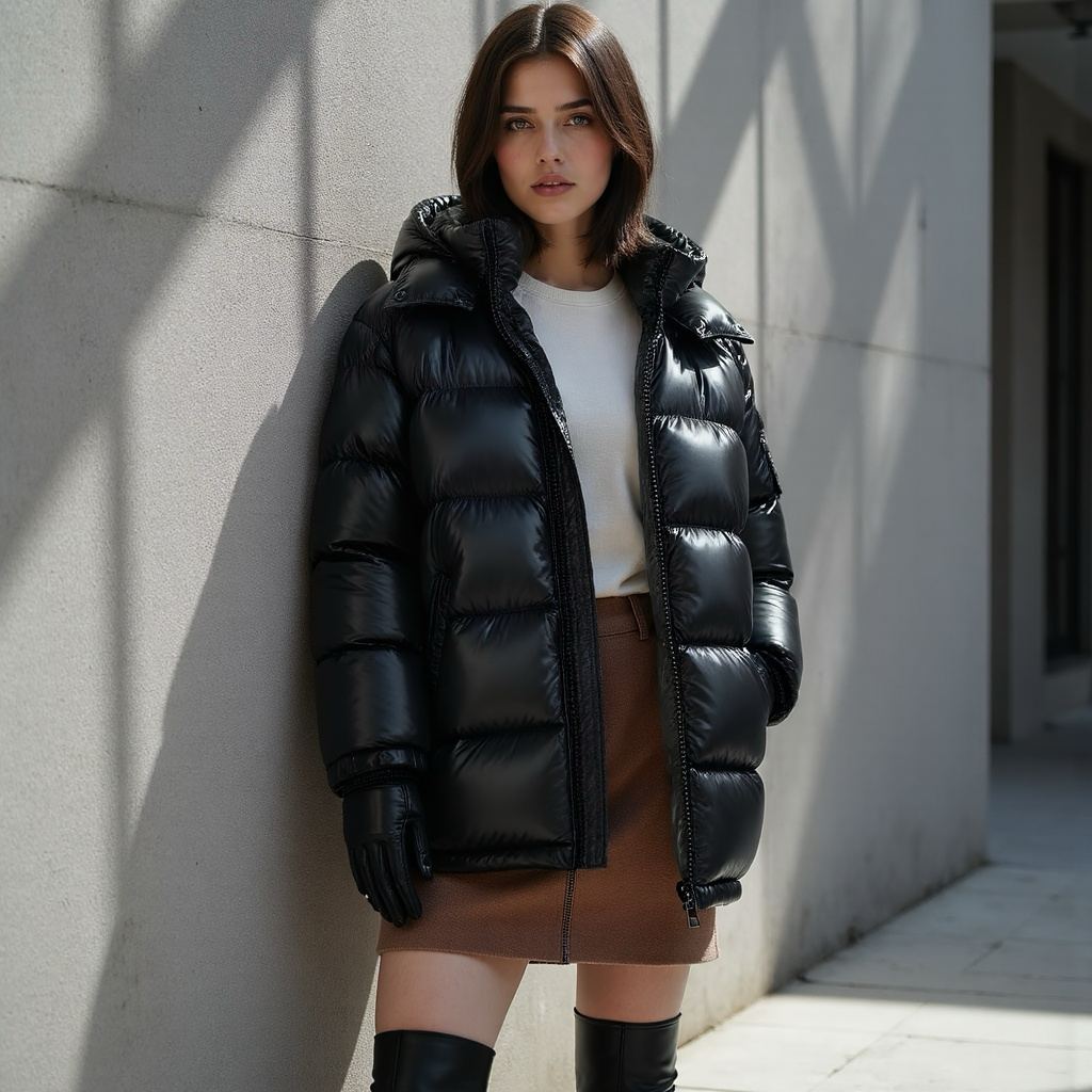 Giacca Puffer Lucida | Calda e Impermeabile | Stile Trendy e Sporty