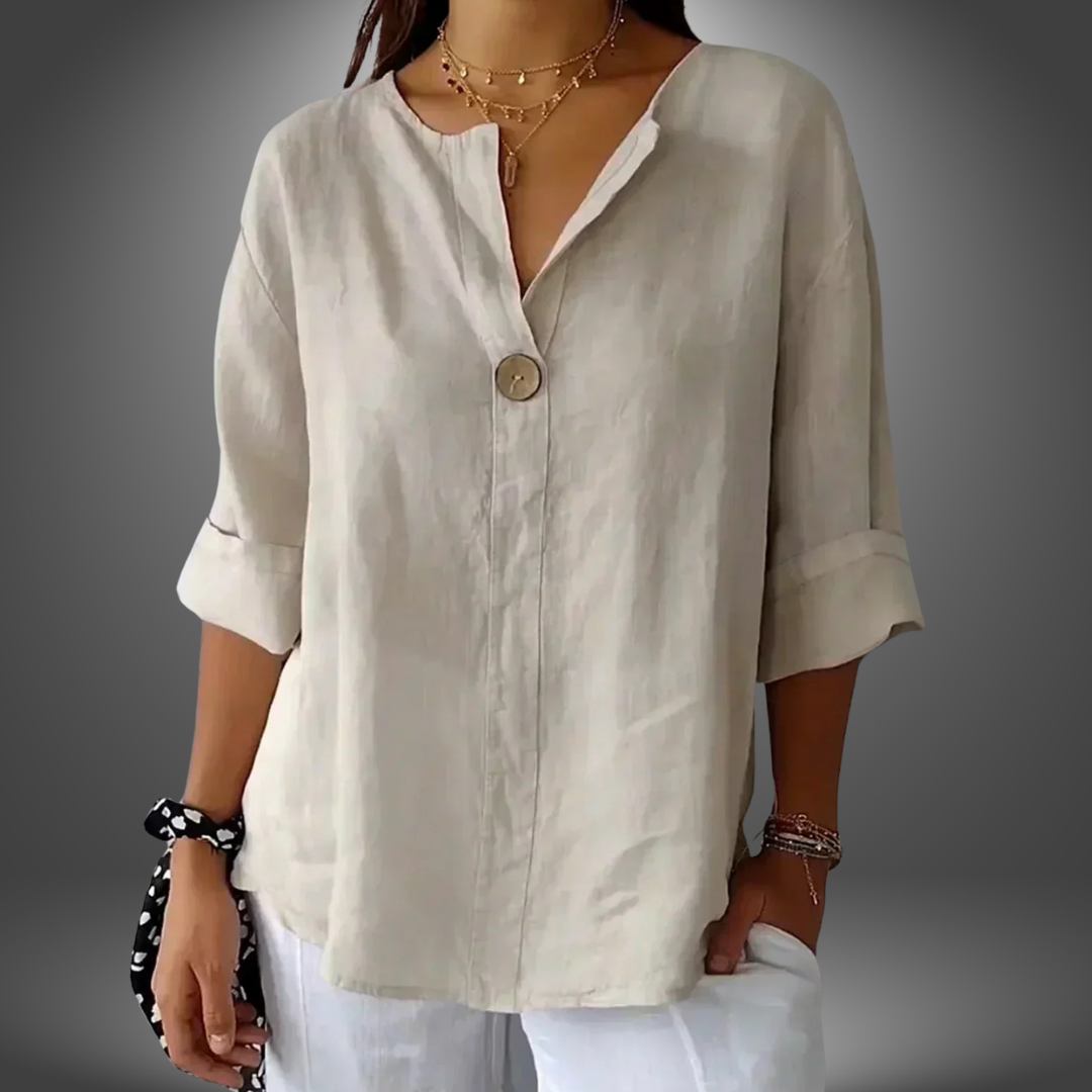 Camicia in lino a maniche 3/4