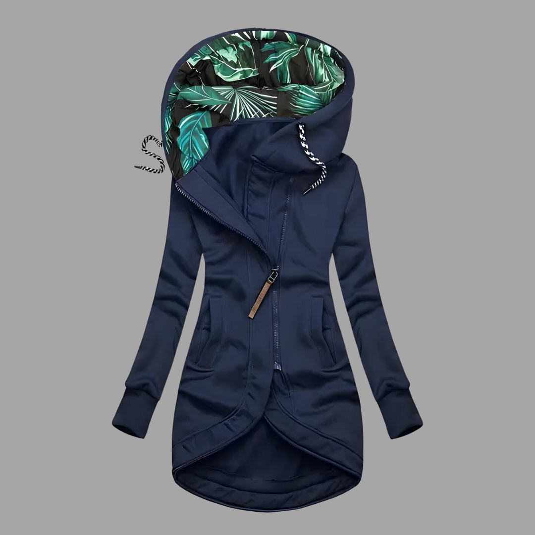 Felpa Lunga con Zip Asimmetrica