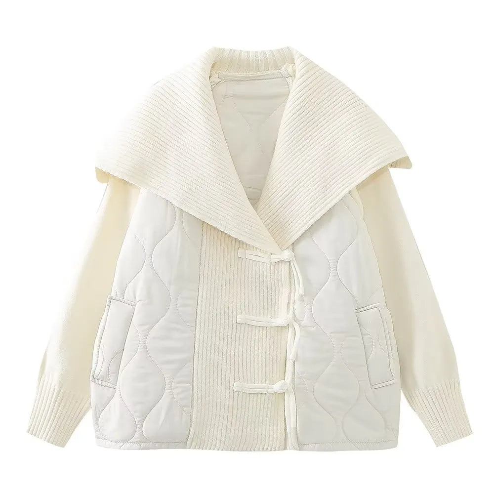 Giacca Invernale Donna | Trapuntata e in Maglia | Calda e Raffinata
