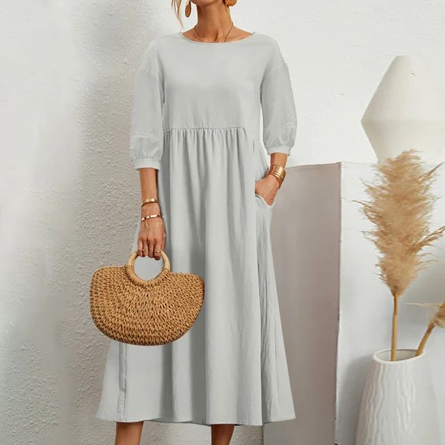 Abito Midi Minimal in Cotone