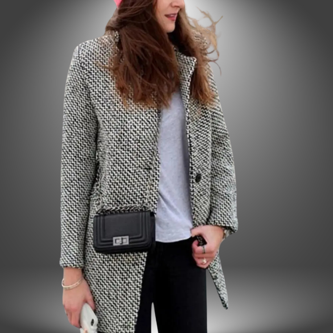 Cappotto Pied-de-Poule Lungo